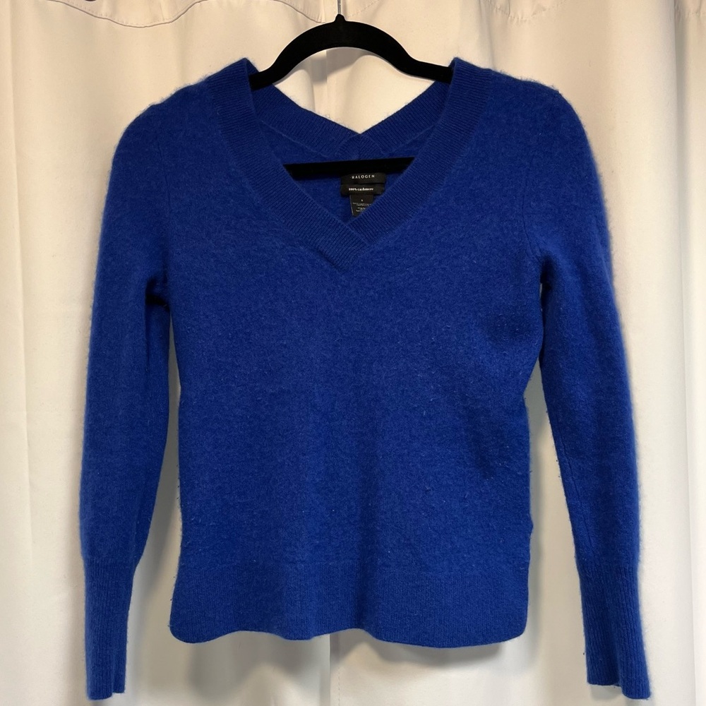Halogen Royal Blue V-Neck Sweater